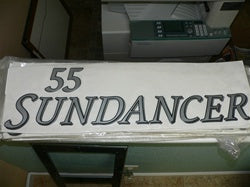 Sea Ray Decals 55 Sundancer silver/black, Sea Ray Part # 1887476, THIS IS A 2 PIECE SET