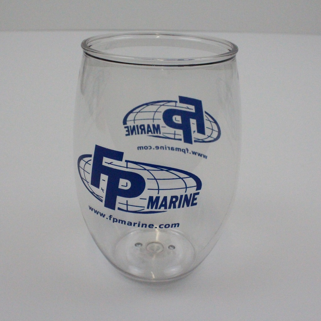 Seamless Wine Glass (Clear Plastic w/ Logo)