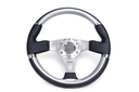Steering Wheel Leather/Silver 3 Spoke - Kit 360