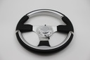 Steering Wheel Leather/Silver 3 Spoke - Kit 360