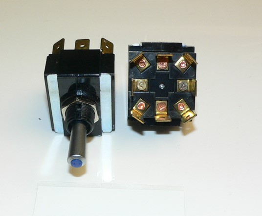 LT-2561 ON/OFF/ON DP Blue/Satin lighted tip toggle switch