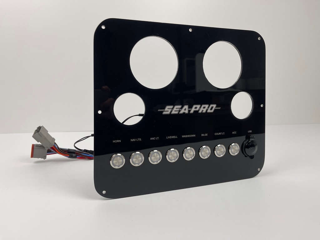Fully Wired Replacement Panel w/ Pushbutton Switches - Sea Pro CC/WA
