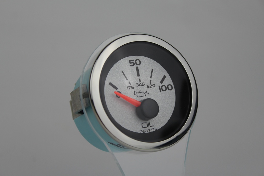Argent Pro Veethree Marine Oil Pressure Gauge, Elect 0-100 psi  65525SSF
