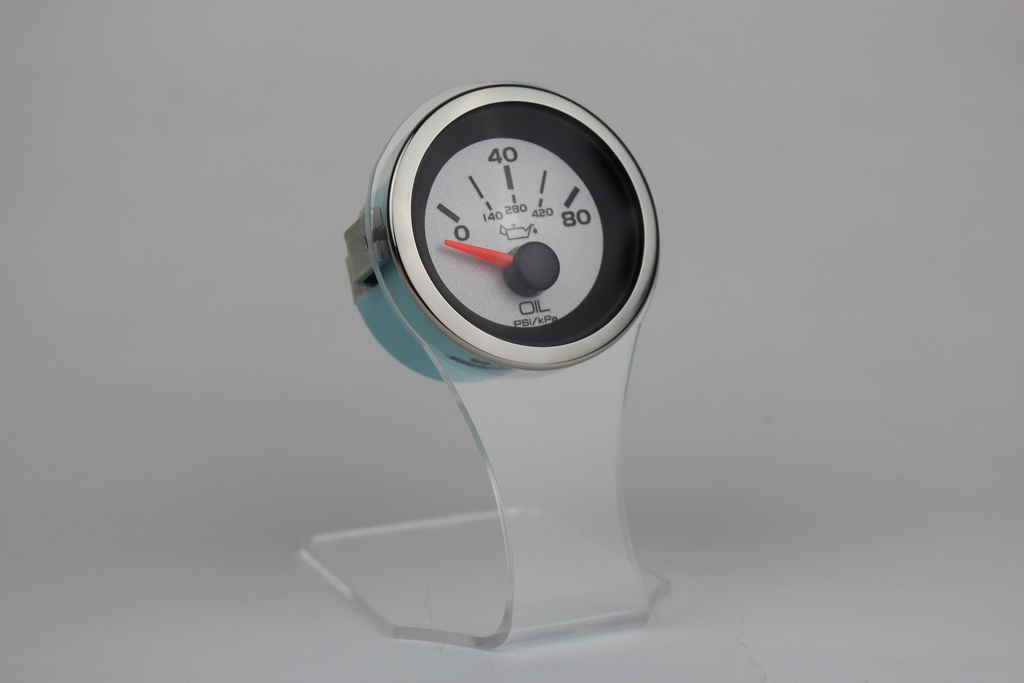 Argent Pro Veethree Marine Oil Pressure Gauge, Elect 0-80 psi 65526SSF