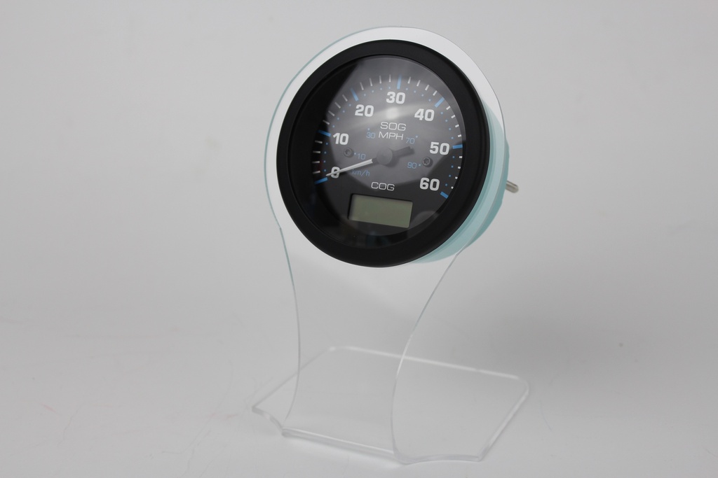 Eclipse Blk-Wh-Blu Speedometer, GPS Head Only 60 MPH 3"