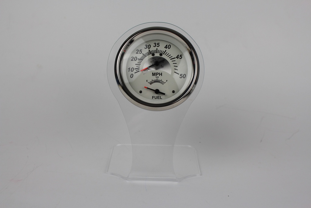 White Sterling Multi-Function 3" 50 MPH Speedo, Fuel 69214F