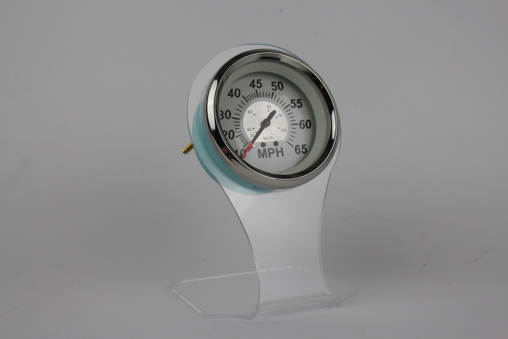 White Sterling Speedometer, Head Only 65 MPH 3"