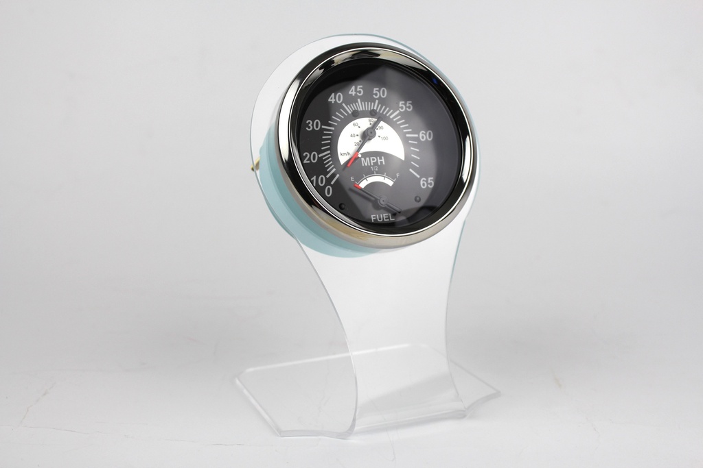 Black Sterling Veethree Marine Multi Function 3" 65 MPH Speedo, Fuel 69264F