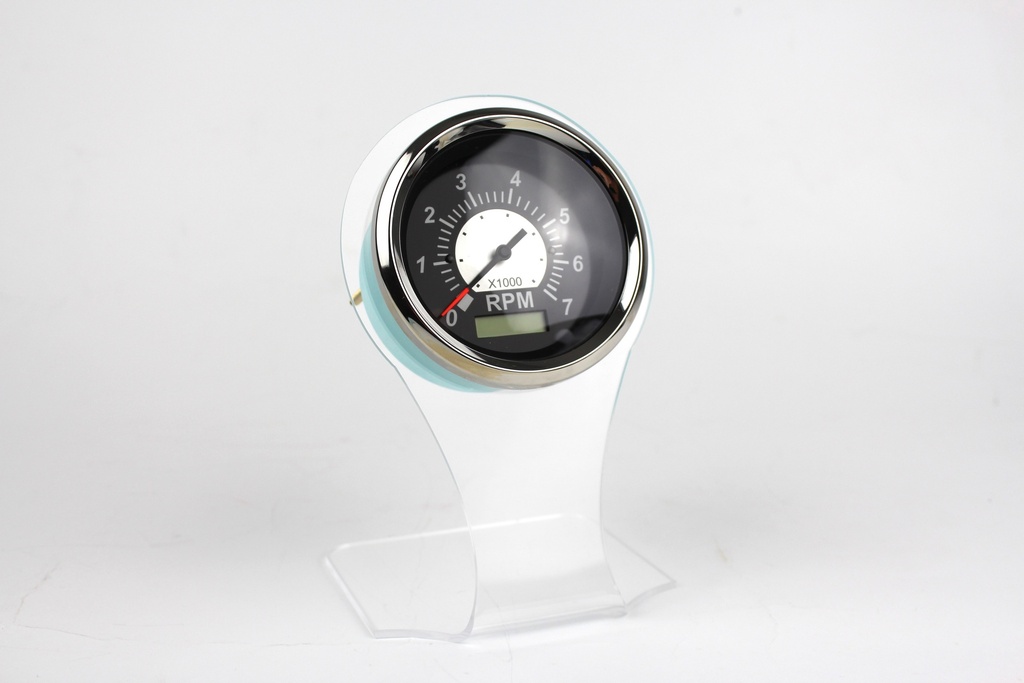 Black Sterling Veethree Marine Tach/LCD Hr, O/B & 4 Cycle Gas 7K 3" 67364F