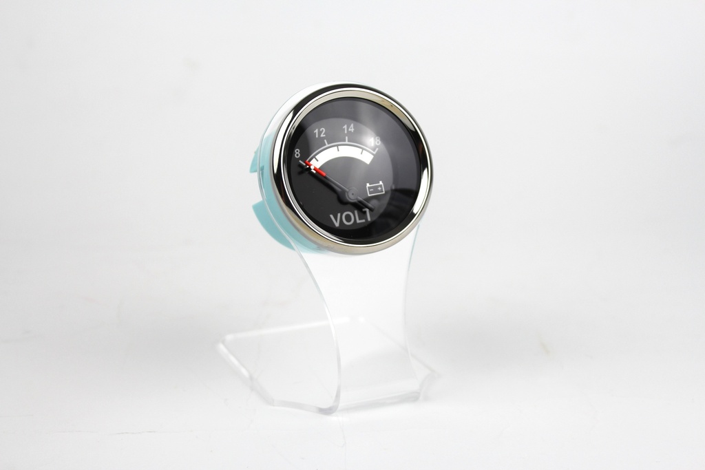 Black Sterling Veethree Marine Voltmeter 8-18 Volts 67019F