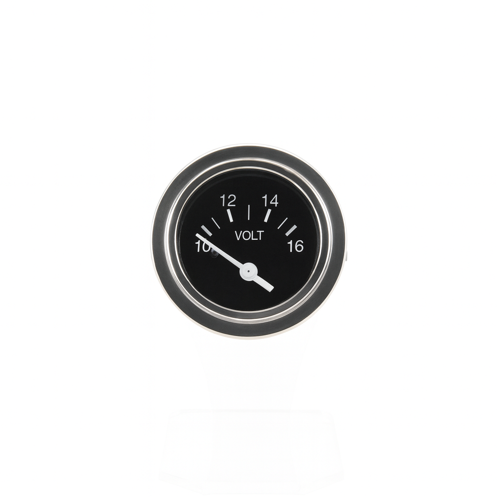 D/N/U Heavy Duty Voltmeter, 10-16 vdc, 2" 
