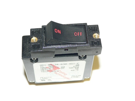 AD1 Carling Rocker Circuit Breaker, RED Text Only, Horizontal