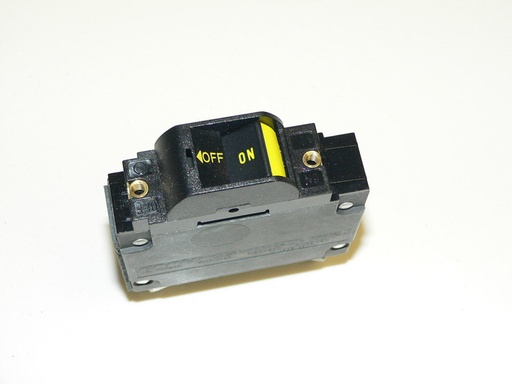 [ELC-004569] 20 Amp Circuit Breaker YELLOW guarded IGN Protected horiz 20A 1/4-20 studs CO1-X0-08-491-3NB-I