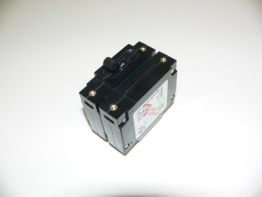 CB2 Carling Circuit Breaker, Black Single Toggle, DP,  Rectangle Cutout, 10-32 Screw Terminals