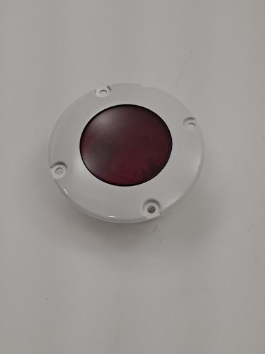 [ELC-006709] Barnegat Flush Mount Light, QL-CL-R white housing, Red lens
