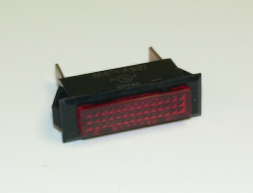[ELC-006955] 125VAC Rectangle Panel Indicator Light - Red