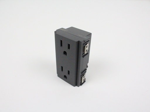 [ELC-007601] Vimar Double USA Outlets Grey. Vimar Part # 16246