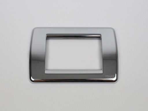 [ELC-007709] Chrome 3 Module Cover Plate, Round Corners