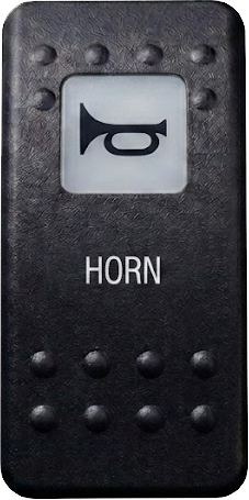[ELC-008001] C2-A Carling Contura II rocker switch actuator - "Horn" black w/white window