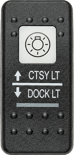 [ELC-008024] C2-H Carling Contura II V series rocker switch actuator - Courtesy Lights/Dock Lights logo