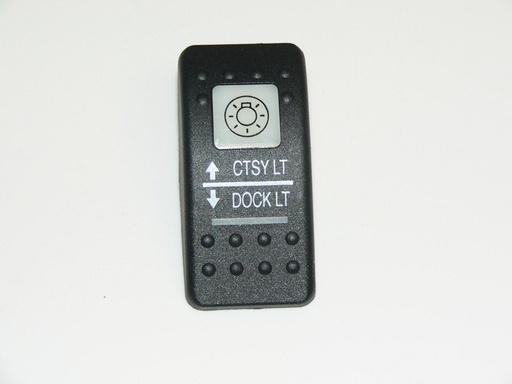 [ELC-008024] C2-H Carling Contura II V series rocker switch actuator - Courtesy Lights/Dock Lights logo