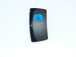 [ELC-008069] C4-E Carling Contura V series rocker switch actuator - Black Single Blue Lens - Left