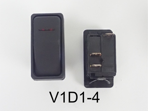 [ELC-009008] V1D1-4 Carling ON/OFF single pole V-series rocker switch with raised bracket w/12V lamp