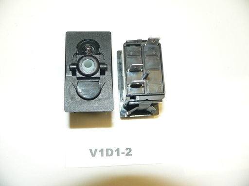 [ELC-009009] V1D1-2 Carling ON/OFF Single Pole V-series Rocker Switch w/ 12V Lamp