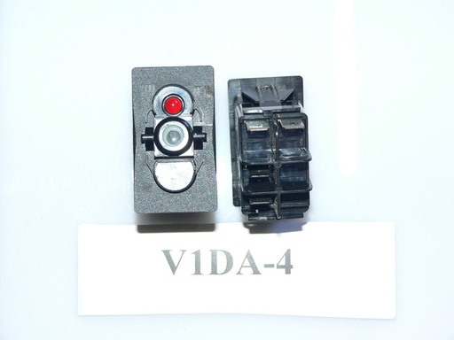 [ELC-009014] V1DA-4 Carling rocker switch  On/Off SP Independent Red.  4 Terminal