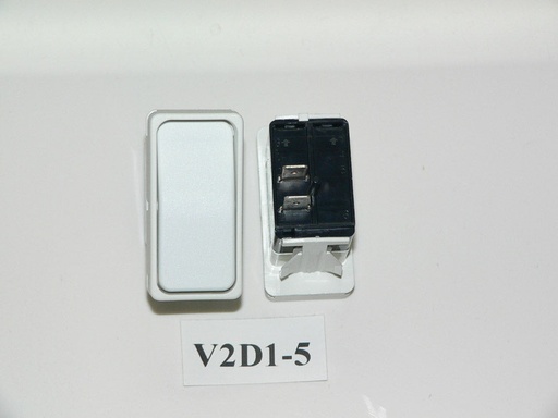 [ELC-009026] V2D1-5 Carling (ON)/OFF Momentary single pole rocker switch Raised bracket w/actuator no lamp - WHITE