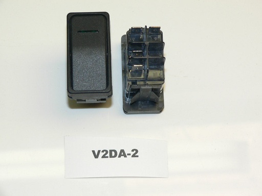 [ELC-009028] V2DA-2 Carling (ON)/OFF Momentary single pole rocker switch Raised bracket w/actuator independent green lamp