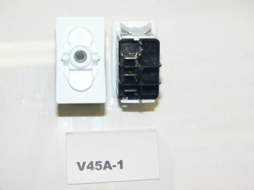 [ELC-009031] V45A-1Carling ON/ON single pole rocker switch no lamp, White switch body  cockpit lights