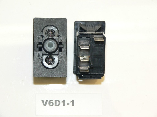 [ELC-009036] V6D1-1 Carling ON/OFF/ON single pole rocker switch DUAL LAMP for Maverick/Hewes