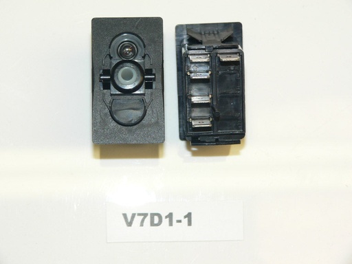[ELC-009038] V7D1-1 Carling (ON)/OFF/ON single pole rocker switch with 1 independent lamp Maverick Hewes horn/accessory