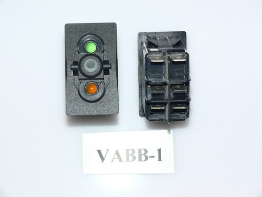 [ELC-009045] VABB-1 Carling ON/OFF double pole rocker switch w/24 Volt lamps