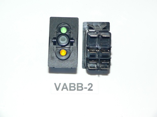 [ELC-009046] VABB-2 Carling ON/OFF double pole rocker switch w/24 Volt lamps