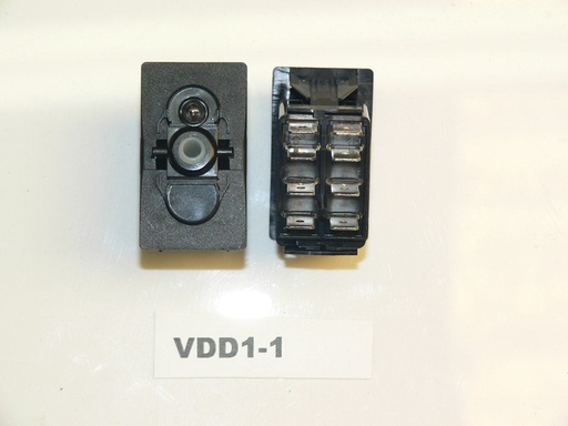 [ELC-009059] VDD1-1 Carling ON/ON double pole rocker switch w/independent lamp