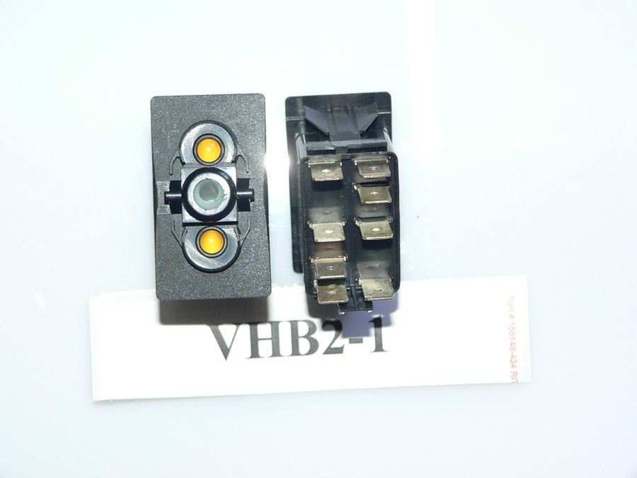 VHB2-1 Carling rocker switch On/On/On with 24V amber lamps | Flounder ...