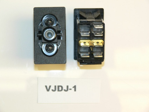 [ELC-009076] VJDJ-1 Carling ON/OFF/ON double pole rocker switch with jumper and two lamps