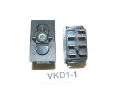 [ELC-009078] VKD1-1Carling (ON)/OFF/ON double pole rocker switch with 1 lamp