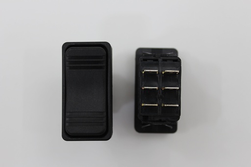 [ELC-009082] VLD1-2 Carling  (ON)/OFF/(ON) double pole momentary rocker switch with raised bracket Contura X no lamps.