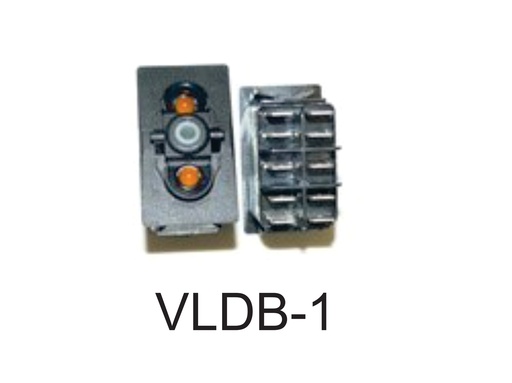 [ELC-009088] VLDB-1 Carling (ON)/OFF/(ON) double pole momentary rocker switch,  amber lamps in position #1&2.
