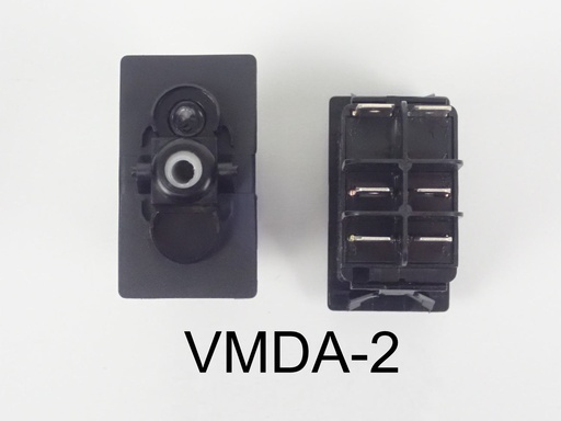[ELC-009092] VMDA-2 OFF/ON/(ON) Doube pole rocker switch with independent clear lamp in position #1 generator start/run ignition