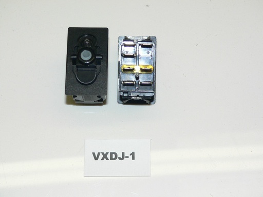 [ELC-009100] VXDJ-1 Carling ON/ON/ON Double Pole Rocker Switch, Independent Single Lamp w/Jumper for Nav Lights, Wipers