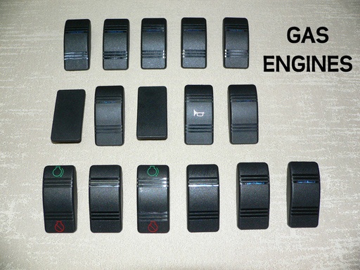 [ELC-018510] KIT - 400 Sedan Bridge & 420 Aft Cabin (Gas Engines) 1997-2000 Replacement Carling Switch Covers/Actuators