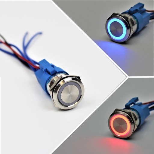 PushButton Switch ON/OFF Double Pole 22mm w/Harness