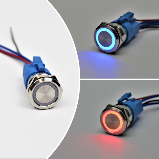 Pushbutton Switch ON/OFF Single Pole 22mm w/Harness