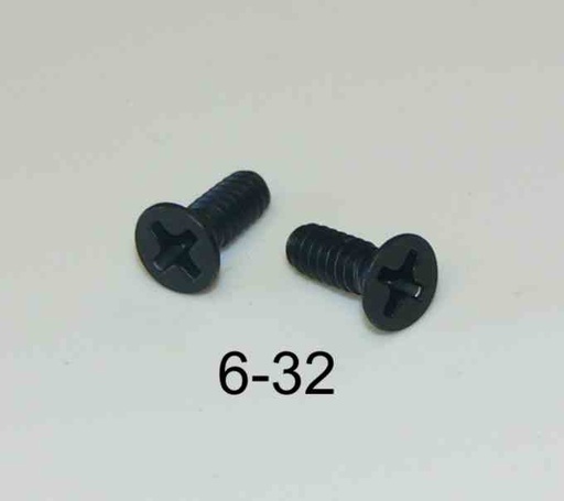 [HDW-001031] PFMSSSBO6C.375 SCREW 6-32 stainless steel black - phillips head flathead 3/8" overall length