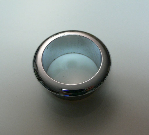 [HDW-002714] Hafele Solid Brass Rosette for Push Button Cabinet Door / Drawer Latch - Round, Chrome for 19mm (3/4")  Panel Thickness