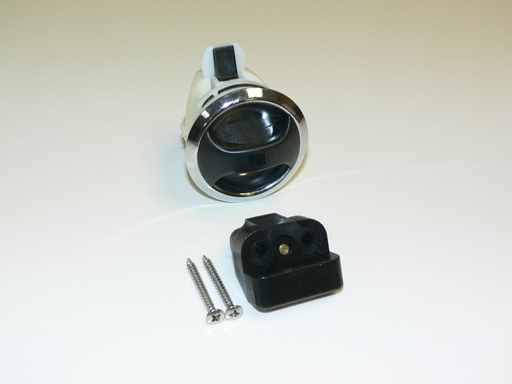 [HDW-003514] Push to close latch, Novibra, chrome cup black handle. Type 1 for drawers